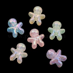 Luminous UV Plating Rainbow Iridescent Acrylic Beads&nbsp;X-PACR-E002-04