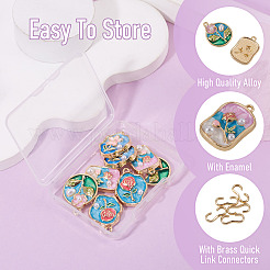 8Pcs Alloy Enamel and ABS Imitation Pearl Pendants&nbsp;ENAM-TA0004-20