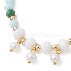 Adjustable Glass Pearl Beaded Bracelets&nbsp;BJEW-JB13040