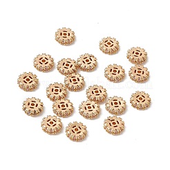 Brass Pave Clear Cubic Zirconia Spacer Beads&nbsp;LS-KK-A171-08G-02