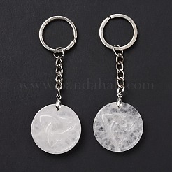 Natural Quartz Crystal Trinity Knot Pendant Keychain&nbsp;KEYC-E038-02P-06