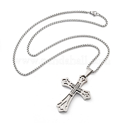 201 Stainless Steel Pendant Necklaces&nbsp;NJEW-H058-04P