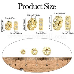 15Pcs 3 Styles Brass Cubic Zirconia Spacer Beads&nbsp;KK-CJ0003-84