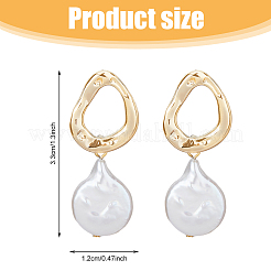 1 Pair Shell Pearl Dangle Stud Earrings&nbsp;EJEW-FI0002-18