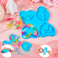 2Pcs 2 Styles Heart Pendant DIY Silicone Molds&nbsp;DIY-TA0009-27