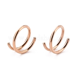 Double Nose Ring for Single Piercing&nbsp;AJEW-C010-02RG-01