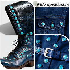 100Pcs Brass with Synthetic Turquoise Rivets&nbsp;KK-CL0001-01A