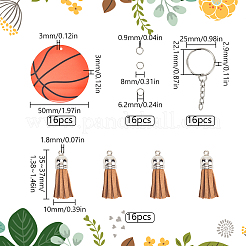 DIY Sports Ball Acrylic Pendant Keychain Making Kits&nbsp;DIY-SP0001-44B