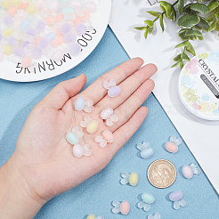 120Pcs 6 Colors Transparent Acrylic Rabbit Head Beads and 1 Roll Elastic Crystal Thread&nbsp;DIY-SC0016-22