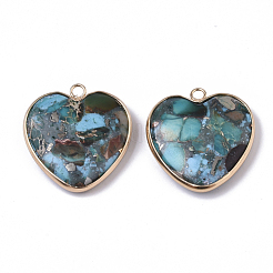 Assembled Synthetic Gold Line Regalite/Imperial Jasper/Sea Sediment Jasper Pendants&nbsp;G-S366-037A