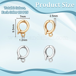 20Pcs 2 Colors Brass Fold Over Clasps&nbsp;KK-UN0005-86