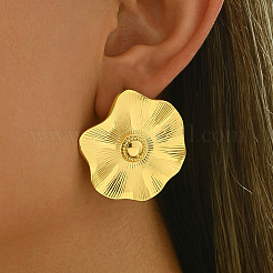 Exaggerated Brass Lotus Flower Stud Earrings&nbsp;CA7944