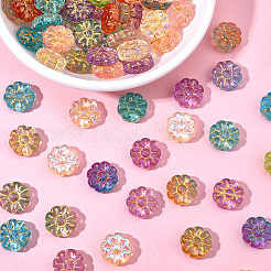 100Pcs Baking Paint and Golden Metal Enlaced Glass Beads&nbsp;DGLA-SC0001-06