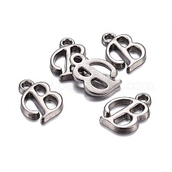 Gunmetal Plated Alloy Letter Pendants&nbsp;LS-PALLOY-J718-01B-B