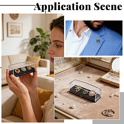 Plastic Storage Boxes with Black Base for Lapel Pins Tie Clips&nbsp;CON-WH0112-099