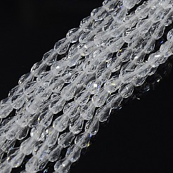 Teardrop Crystal Glass Beads Strands&nbsp;X-GLAA-F022-C01