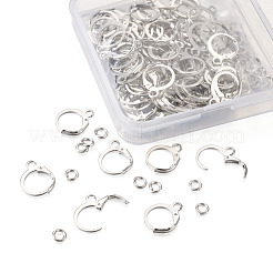 Brass Huggie Hoop Earring Findings & Open Jump Rings&nbsp;KK-TA0007-84A-P