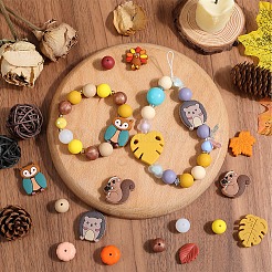 15 Styles Thanksgiving Day Food Grade Eco-Friendly Silicone Beads&nbsp;SIL-SC0002-36