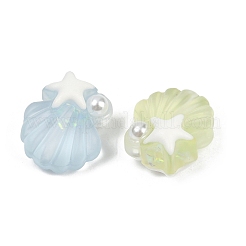 Frosted Transparent Resin Enamel Beads&nbsp;RESI-L047-24