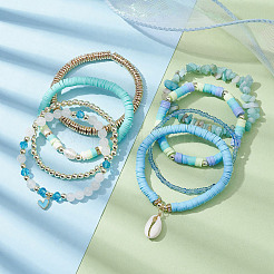 8Pcs 8 Style Natural Malaysia Jade & Pearl & Synthetic Hematite Beaded Stretch Bracelets Set&nbsp;BJEW-JB09733
