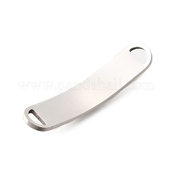 201 Stainless Steel Curved Rectangle Connector Charms&nbsp;STAS-R166-07P