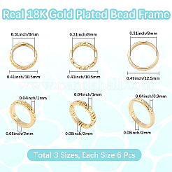 18Pcs 3 Style Brass Bead Frame&nbsp;KK-BBC0019-30