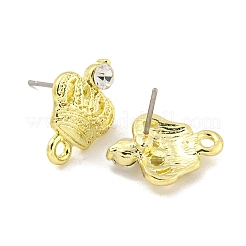 Rack Plating Alloy Stud Earring Finding&nbsp;FIND-C053-03G-01