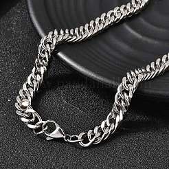 8MM 304 Stainless Steel Cuban Link Chain Necklaces for Men&nbsp;NJEW-B134-03B-P