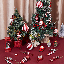 30Pcs Christmas Themed Plastic Pendant Decorations for Party Decoration&nbsp;FEPA-WH0077-08