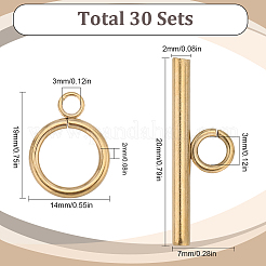 30Pcs 304 Stainless Steel Ring Toggle Clasps&nbsp;STAS-SC0007-42A