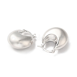 Brass Flat Round Thick Hoop Earrings for Women&nbsp;EJEW-Q024-05P