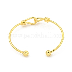 Cross Knot Brass Open Cuff Bangles for Women&nbsp;BJEW-G704-01G