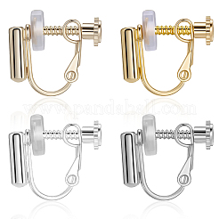 16Pcs 4 Styles Rack Plating Brass Clip-on Earring Converters Findings&nbsp;KK-BBC0019-59
