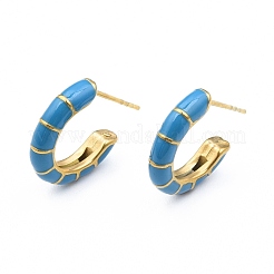 Enamel C-shape Stud Earrings&nbsp;EJEW-N052-05