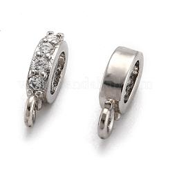 Brass Micro Pave Cubic Zirconia Tube Bails&nbsp;ZIRC-H119-11P