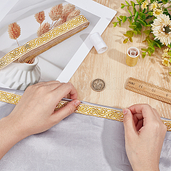 Ethnic Style Polyester Flower Jacquard Ribbons&nbsp;DIY-WH0656-63A