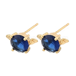 Bat Brass Glass Stud Earrings for Women&nbsp;EJEW-G428-15G