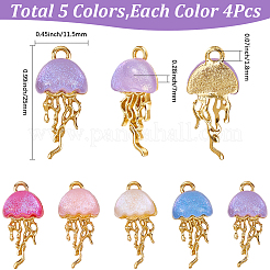 20Pcs 5 Colors Alloy Resin Pendants&nbsp;FIND-BM0001-61G