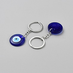 Evil Eye Lampwork Keychain&nbsp;KEYC-WH20010-02P