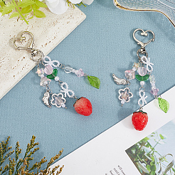2Pcs Acrylic & Glass Pendant Decorations&nbsp;KEYC-SP0001-31