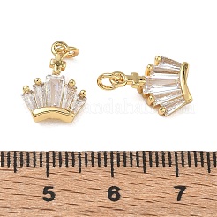 Brass Pave Clear Cubic Zirconia Charms&nbsp;CU-CBAF0F8-13G