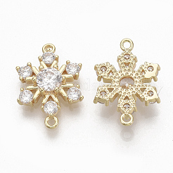 Brass Micro Pave Clear Cubic Zirconia Links&nbsp;ZIRC-Q021-059G-NF
