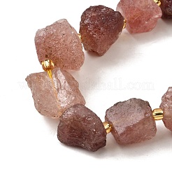 Raw Rough Natural Strawberry Quartz Beads Strands&nbsp;G-Z087-B18