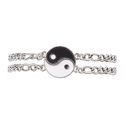 2Pcs Alloy Enamel Link Bracelets&nbsp;BJEW-JB12952