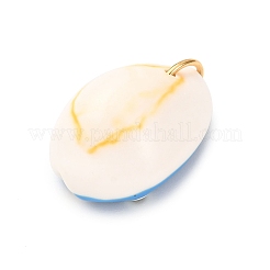 Printed Natural Cowrie Shell Pendants&nbsp;STAS-Z168-03G-02