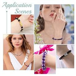 125Pcs 5 Styles Synthetic Howlite & Magnetic Hematite & Natural Amethyst & Obsidian & Tigerskin Jasper Round Beads&nbsp;G-WR0001-10