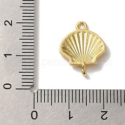 Rack Plating Brass Shell Shape Connector Charms Links&nbsp;KK-U027-06G