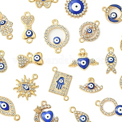 20Pcs 20 Styles Evil Eye Alloy Enamel & Rhinestone Pendants and Connector Charms Findings Kits&nbsp;ENAM-YW0005-60