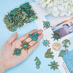 42Pcs 7 Styles Ocean Theme Alloy Pendants&nbsp;FIND-FH0006-32