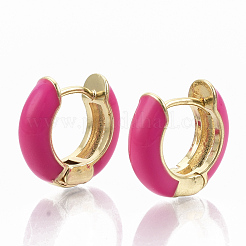 Brass Huggie Hoop Earrings&nbsp;EJEW-S209-01